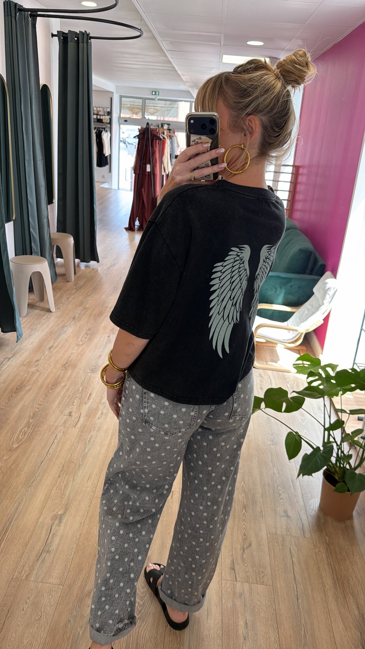 T-shirt ANGEL Noir vielli