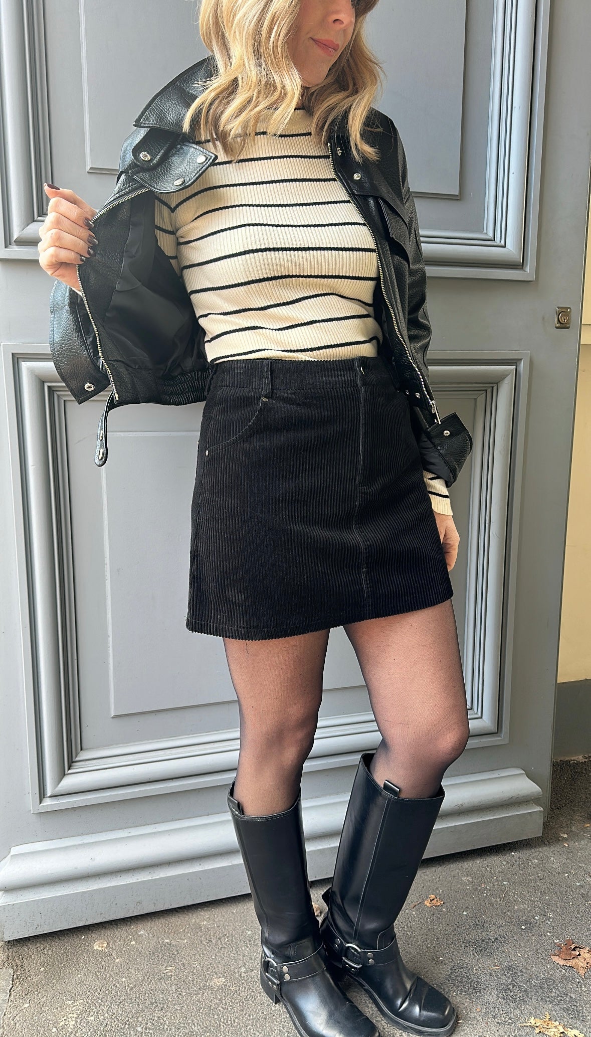 Jupe velours CASSANDRE Noire