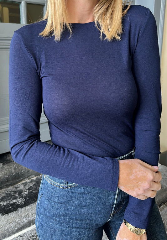 Top MARIA PIECES Bleu Marine