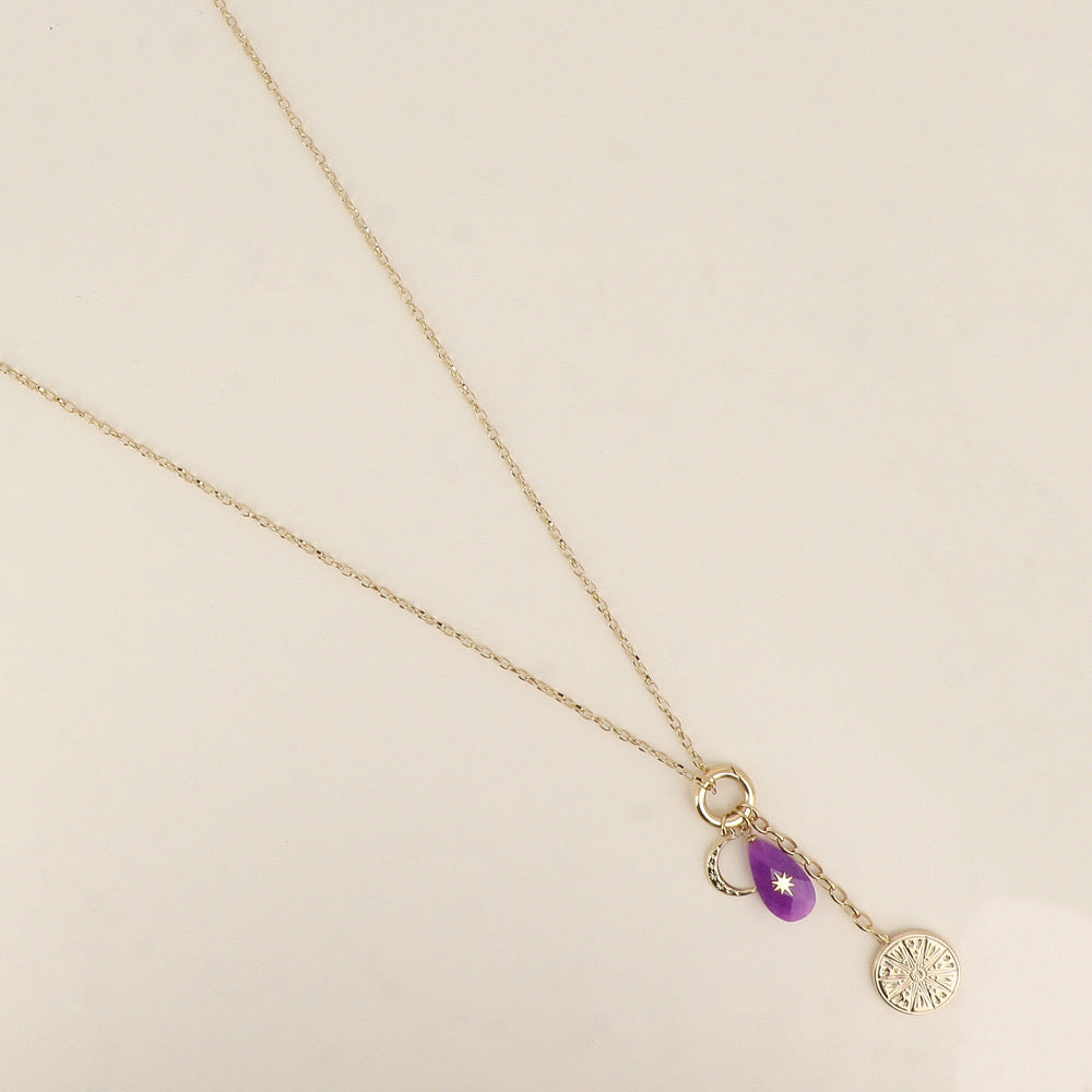 Sautoir CIRCÉ Violet/Doré
