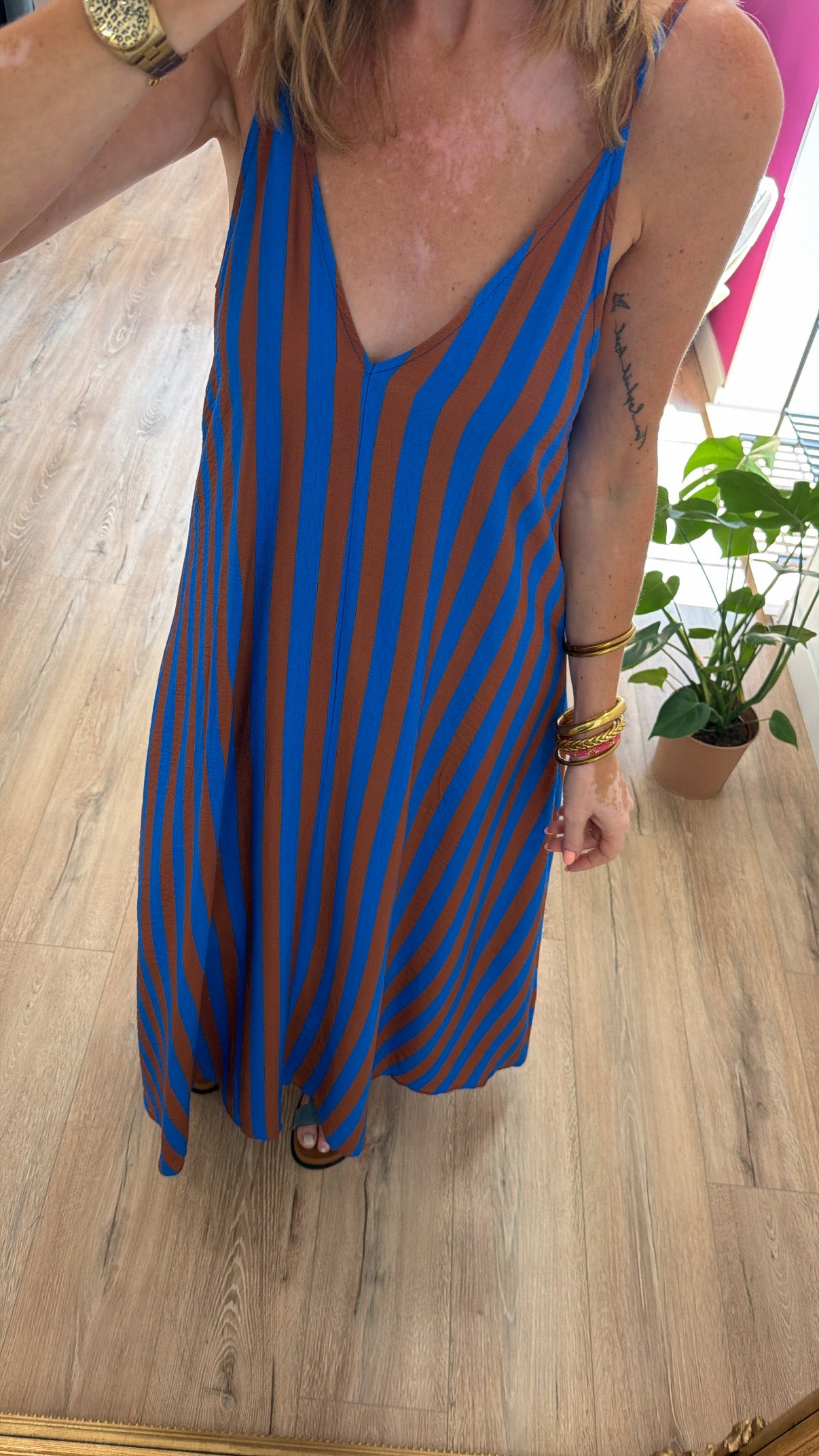 Robe CASSANDRA Chocolat/Bleu