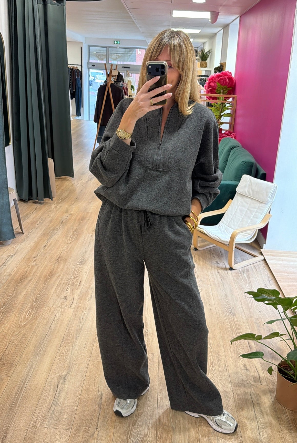 Pantalon jogging MAUDE Gris chiné