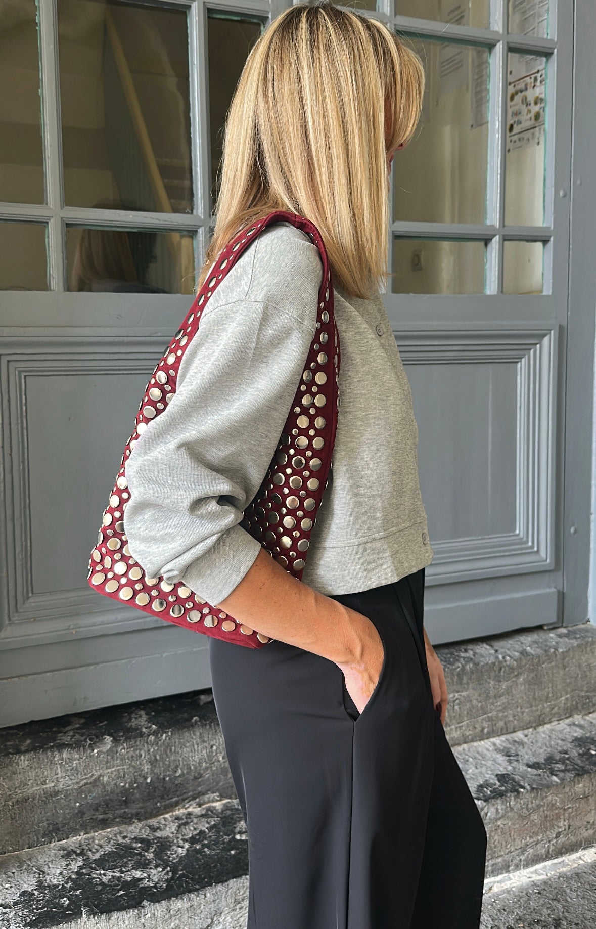 Sac clouté CHESTER Bordeaux