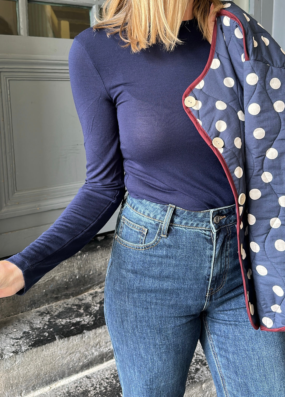 Top MARIA PIECES Bleu Marine