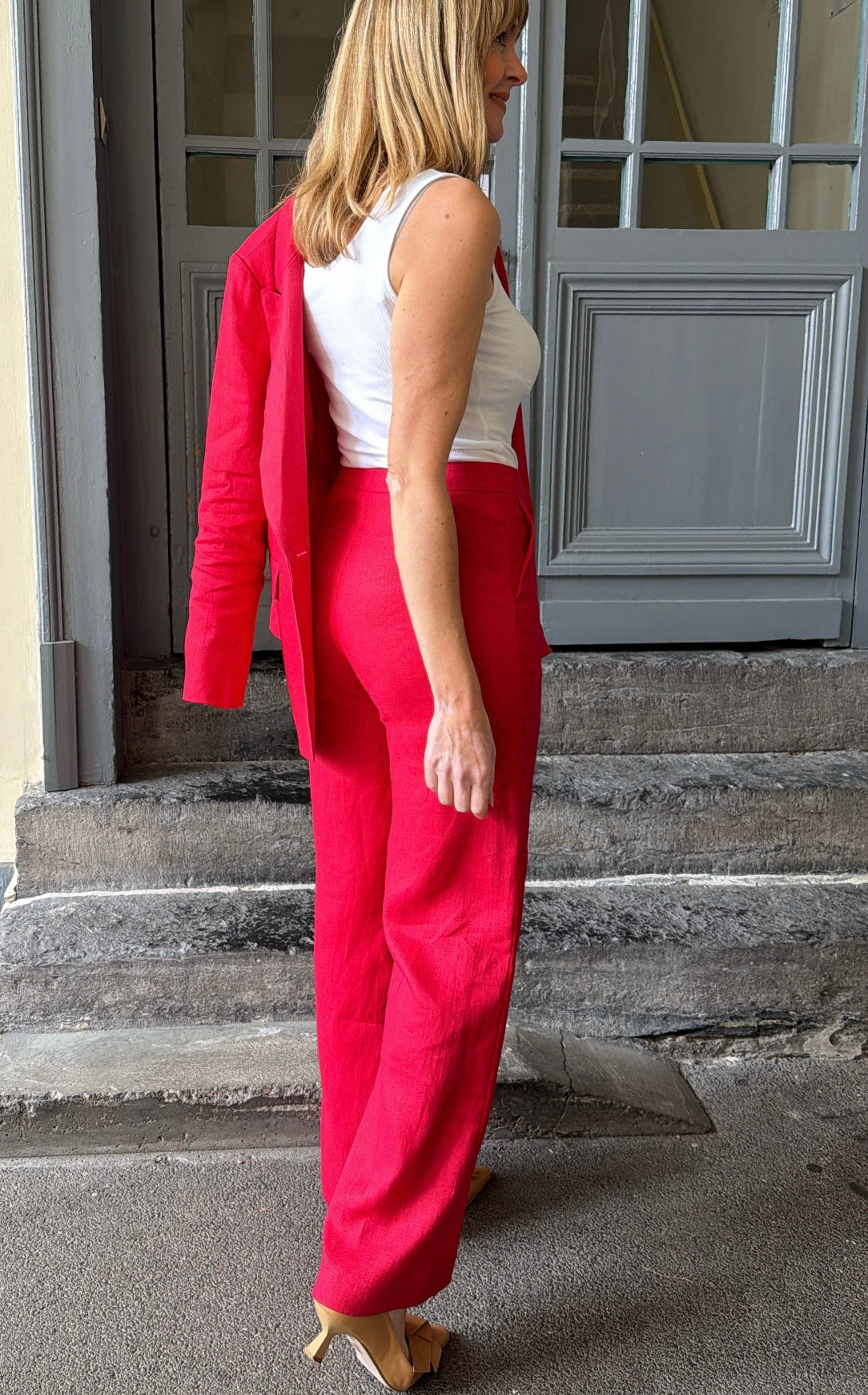 Pantalon LINO Rouge