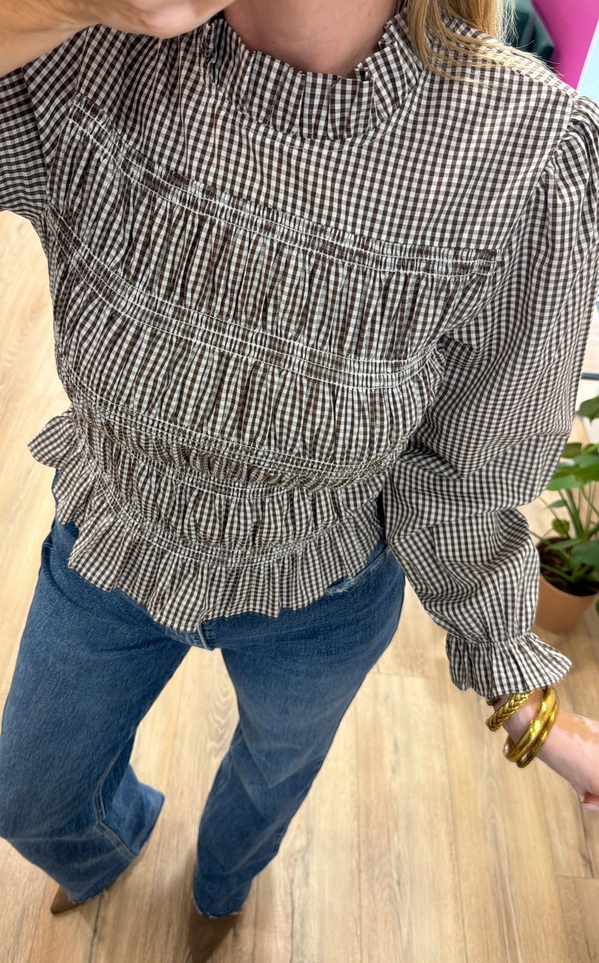 Blouse EMMA vichy chocolat
