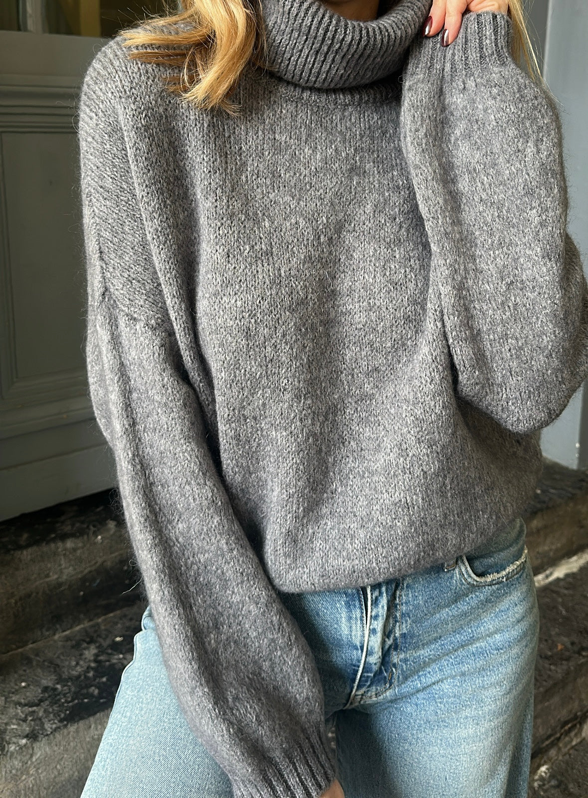 Pull col roulé NATHAN Gris