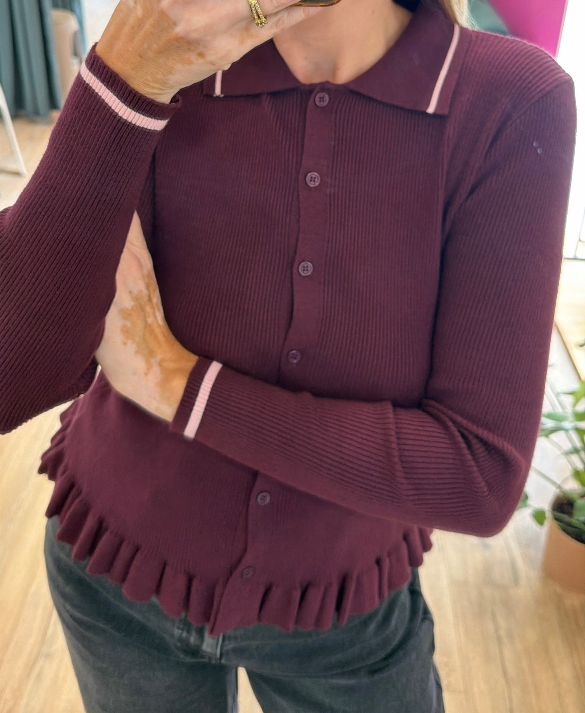 Polo maille SOREN Bordeaux
