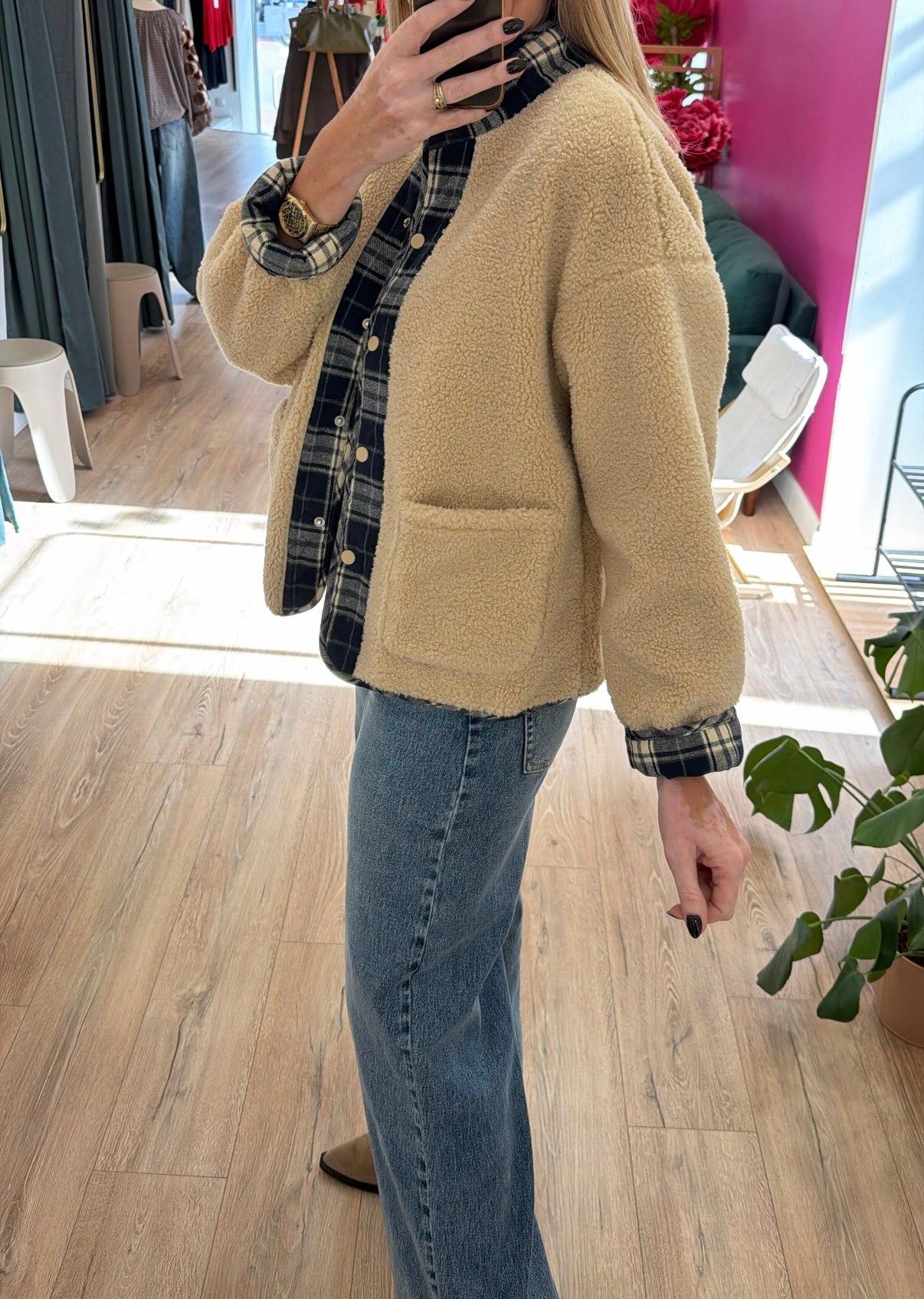 Veste LOU Bleu/Ecru