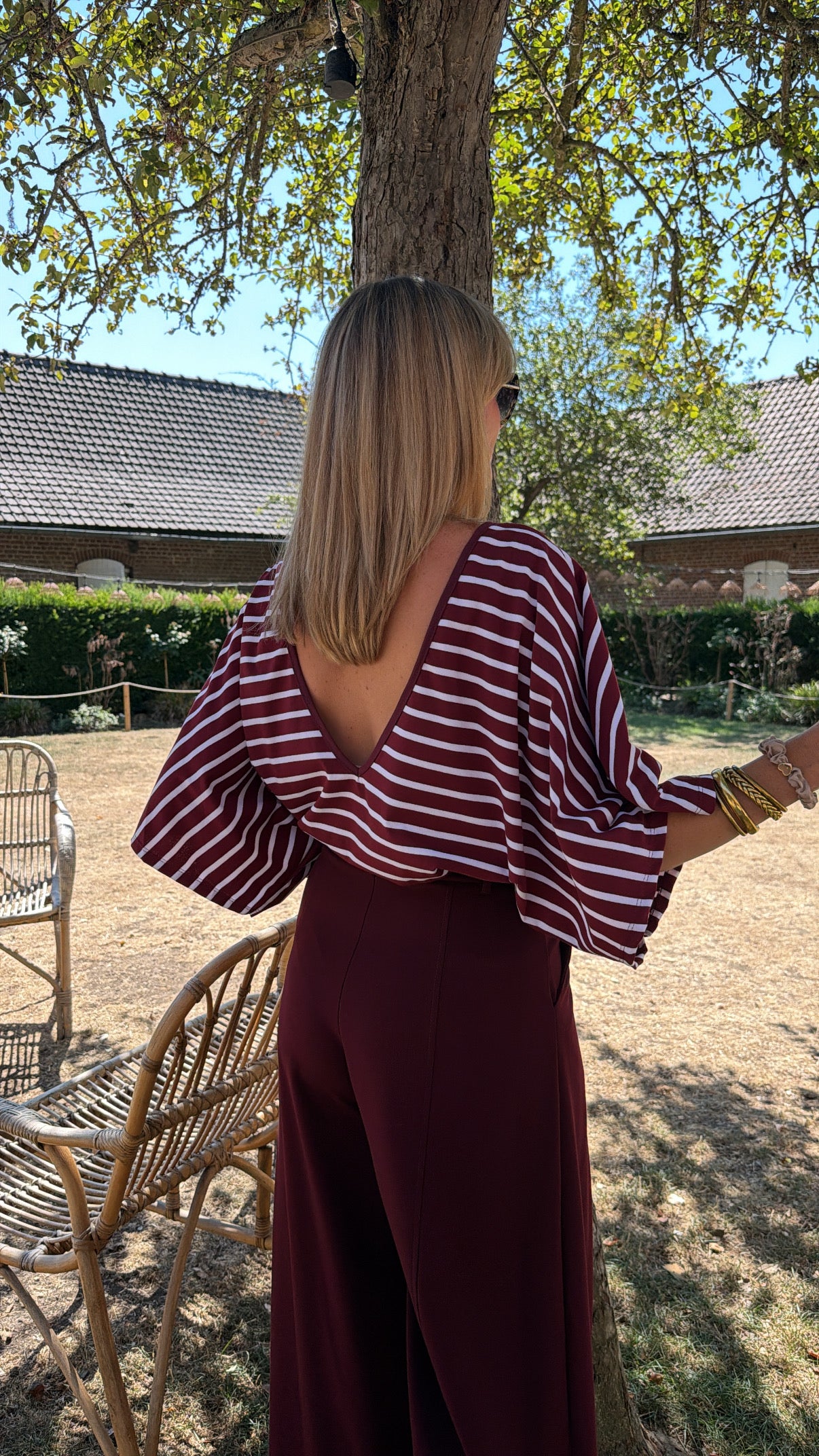 Top MARINA Bordeaux/Ecru
