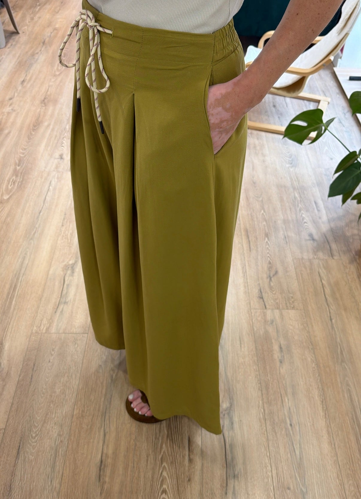 Pantalon CHIMÈNE Vert Anis