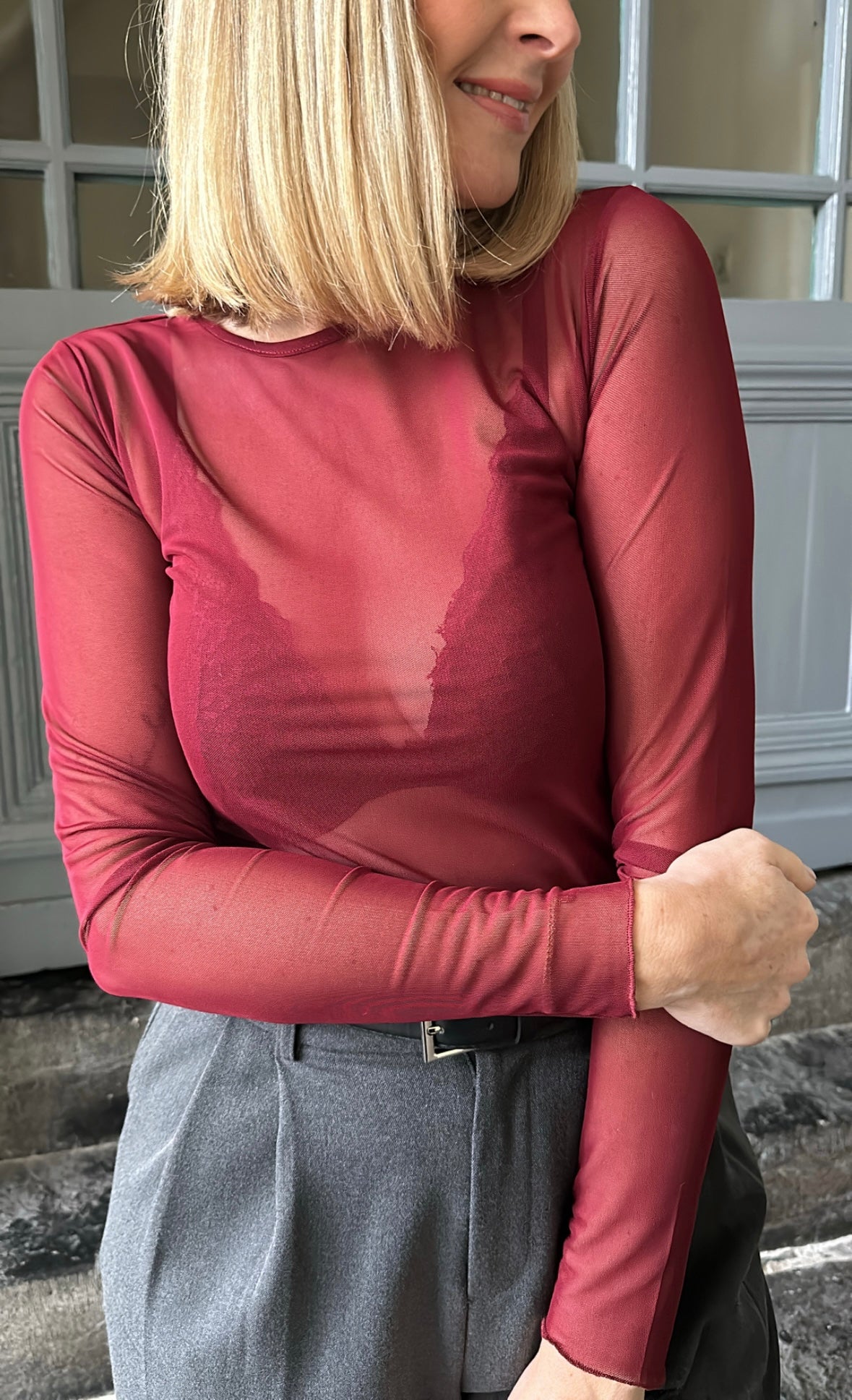 Top MESH JULLI Bordeaux