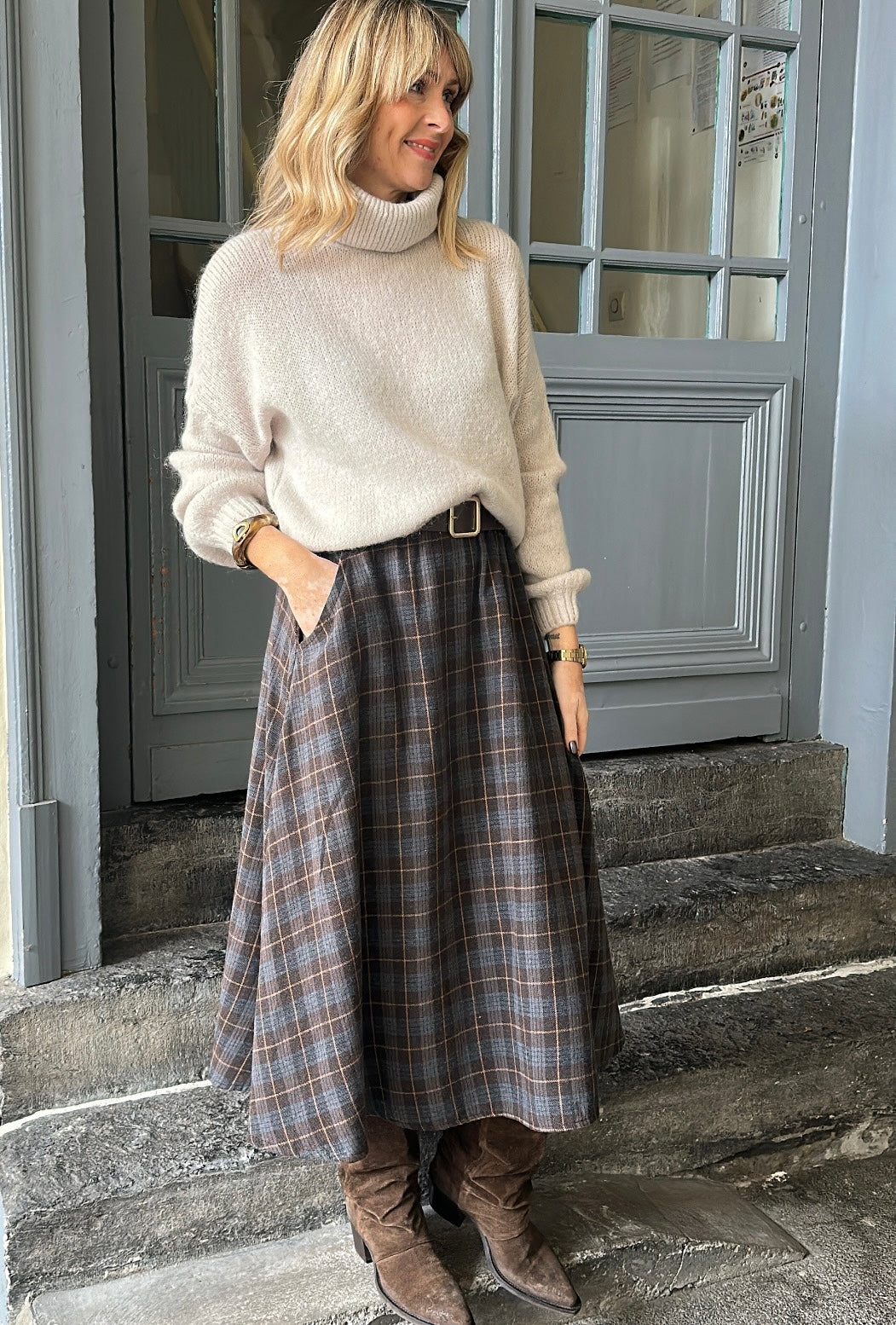 Pull col roulé NATHAN Beige