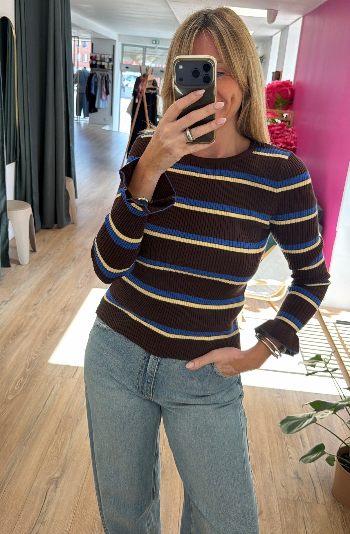 Top BAO marron/jaune
