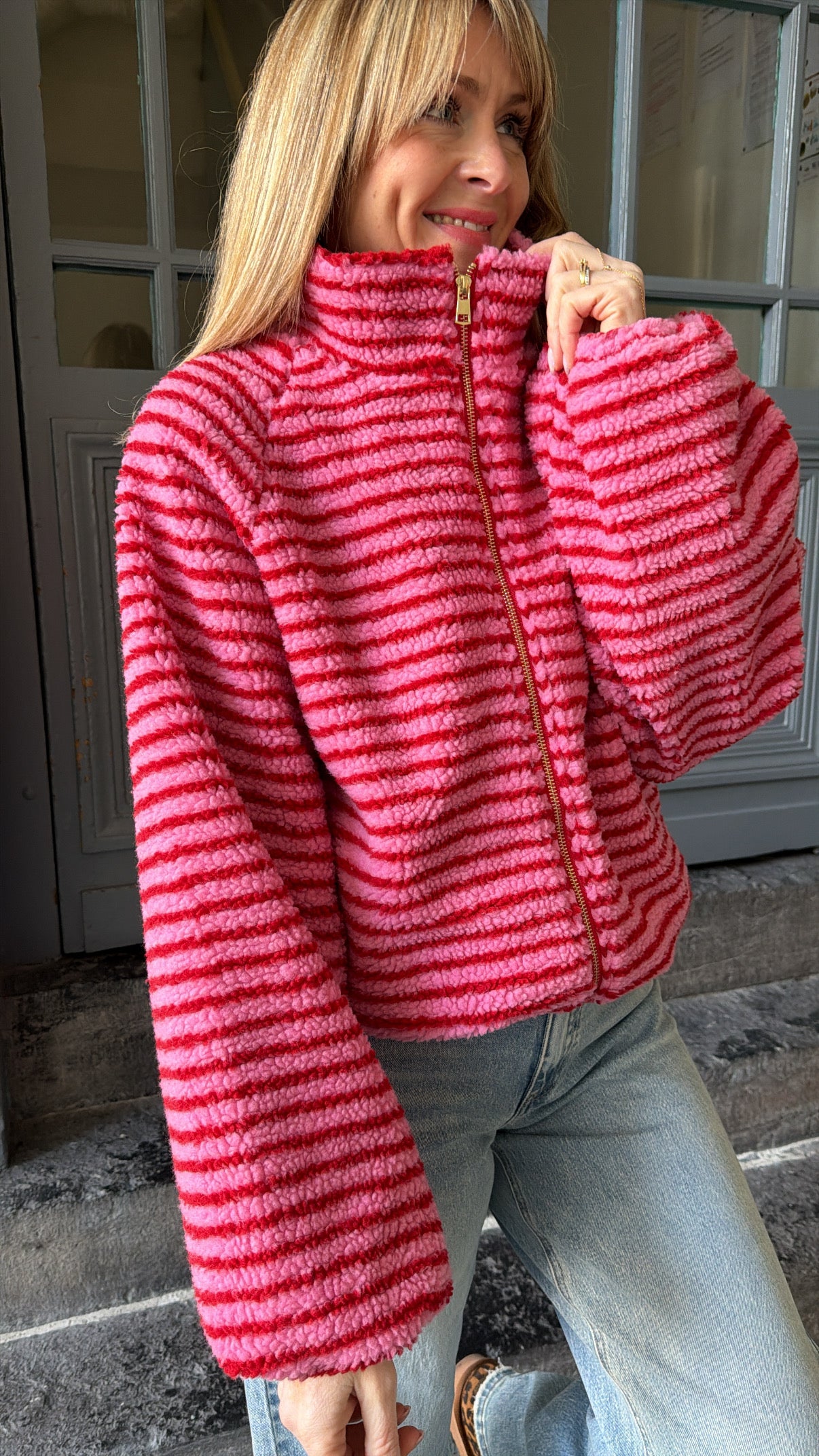 Gilet MAËLYS Rose/Rouge