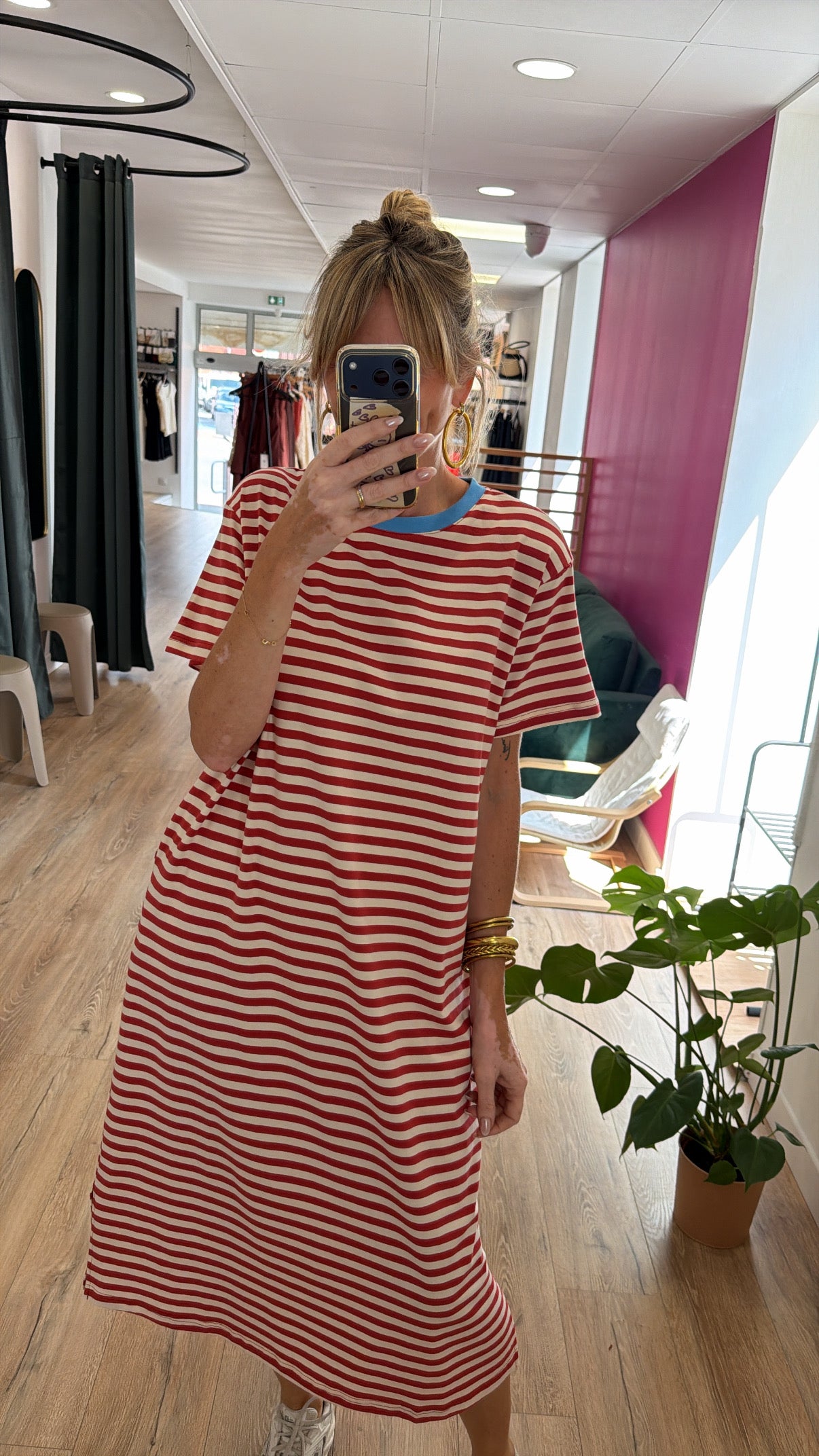 Robe t-shirt MAEVA Écru/Terracota
