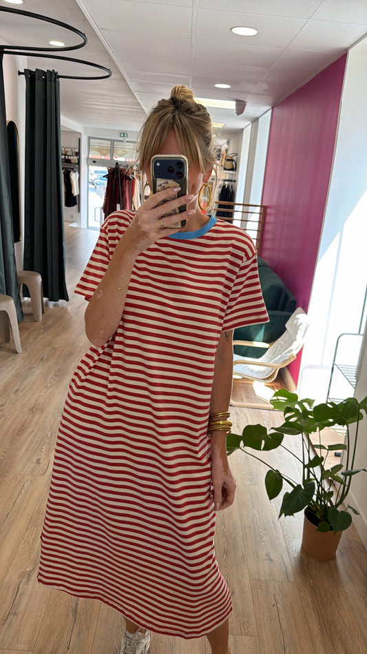 Robe t-shirt MAEVA Écru/Terracota