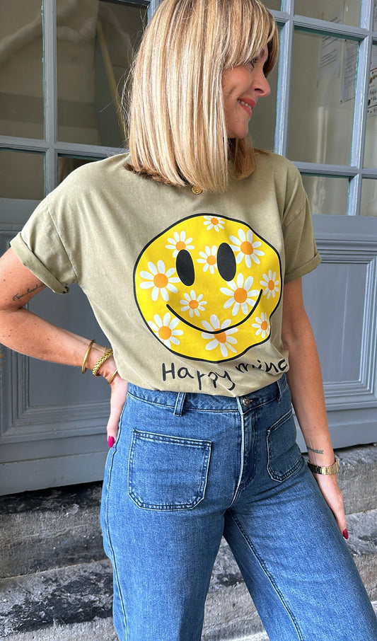 T-shirt HAPPY MIND Kaki