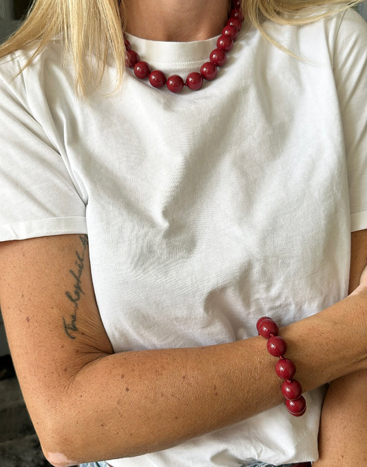 Collier SALOMÉ Bordeaux