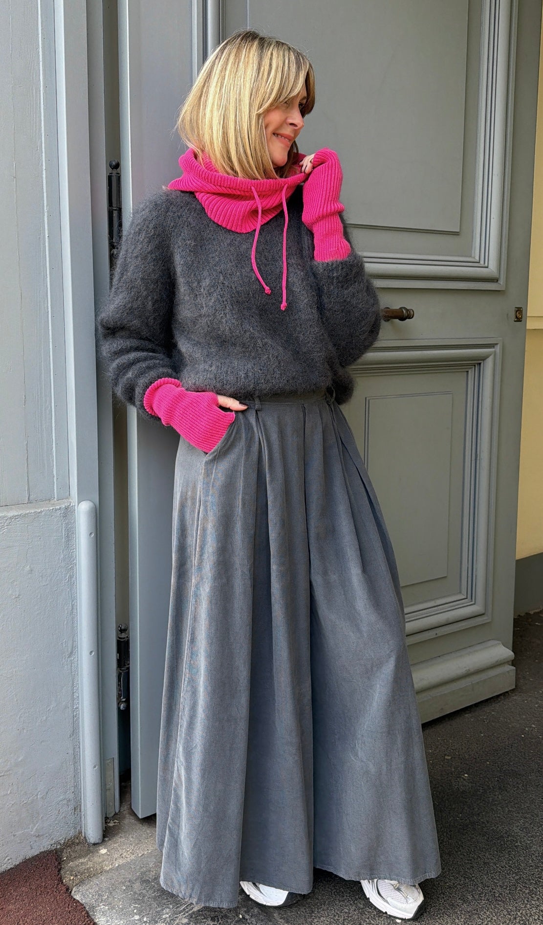 Pantalon EMY velours gris