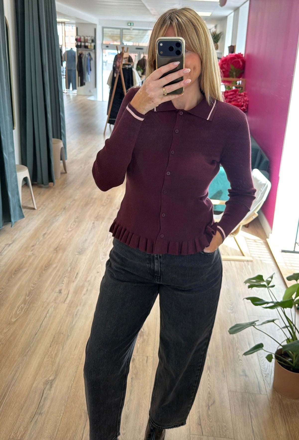 Polo maille SOREN Bordeaux