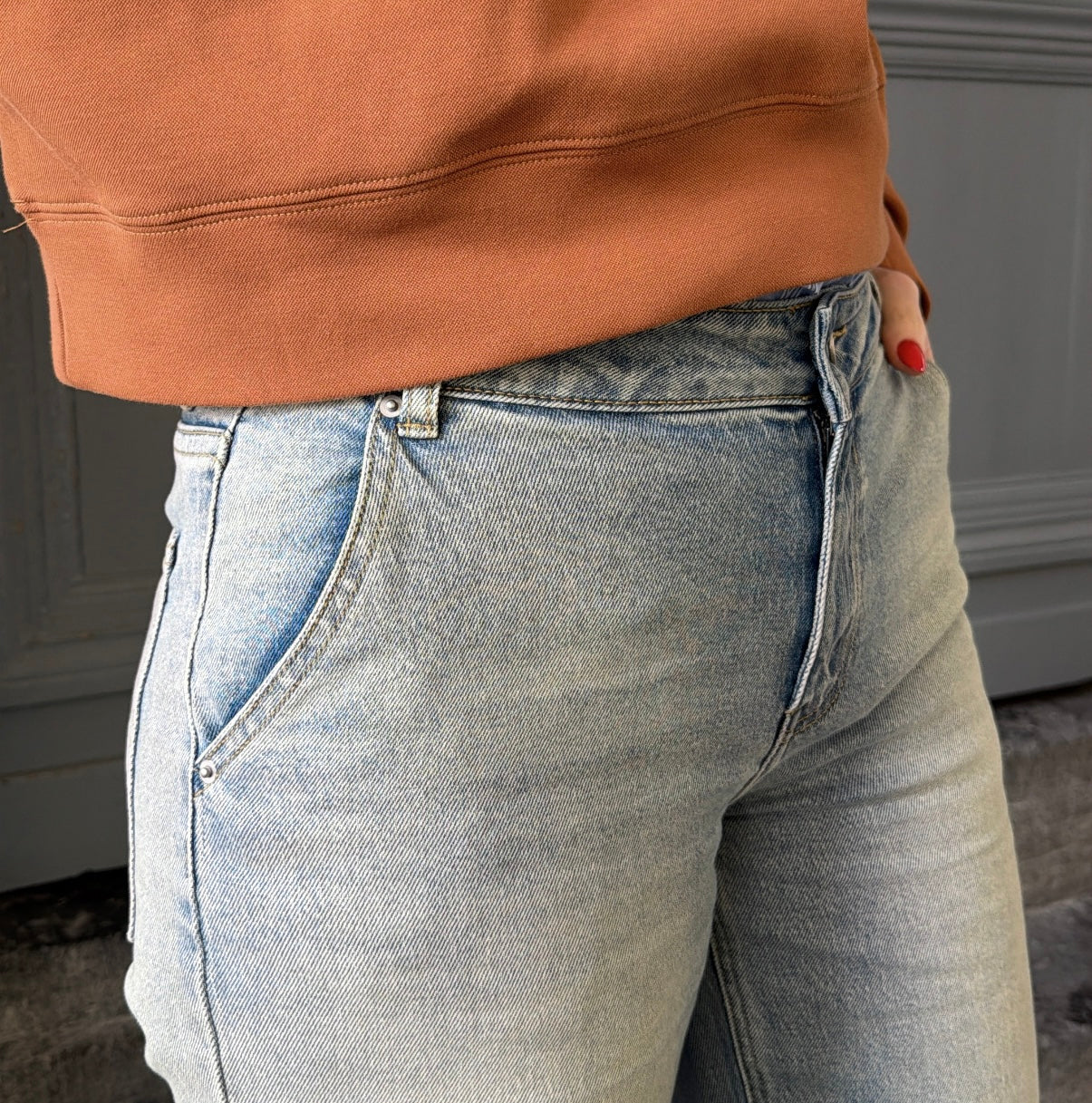 Jean flare AMANDA Bleu clair