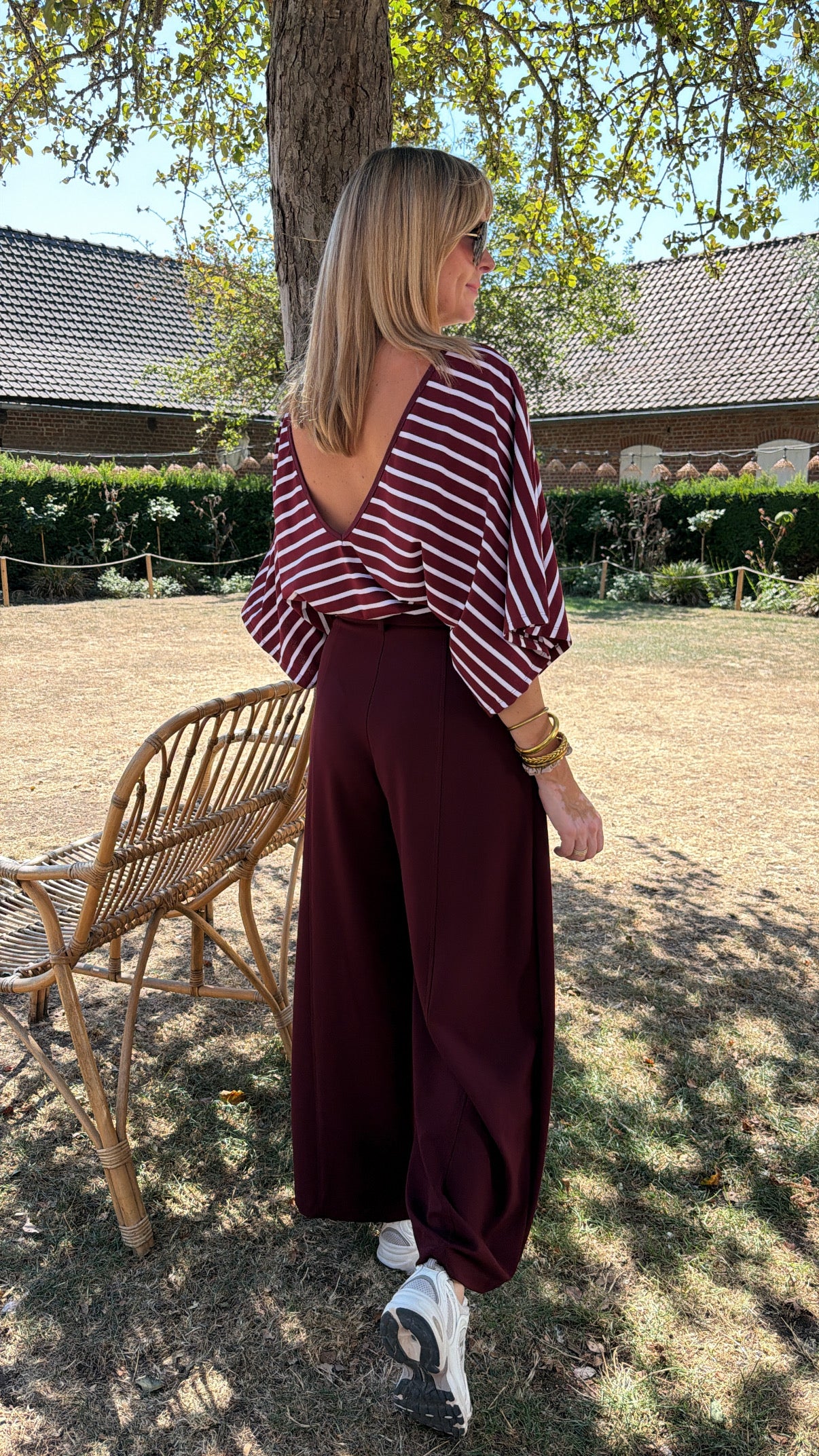 Top MARINA Bordeaux/Ecru
