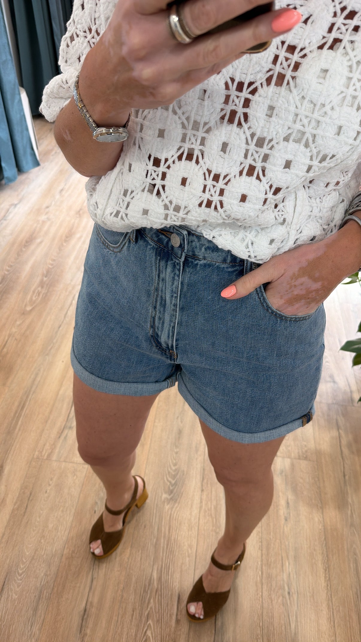 Short denim clair HELOISE
