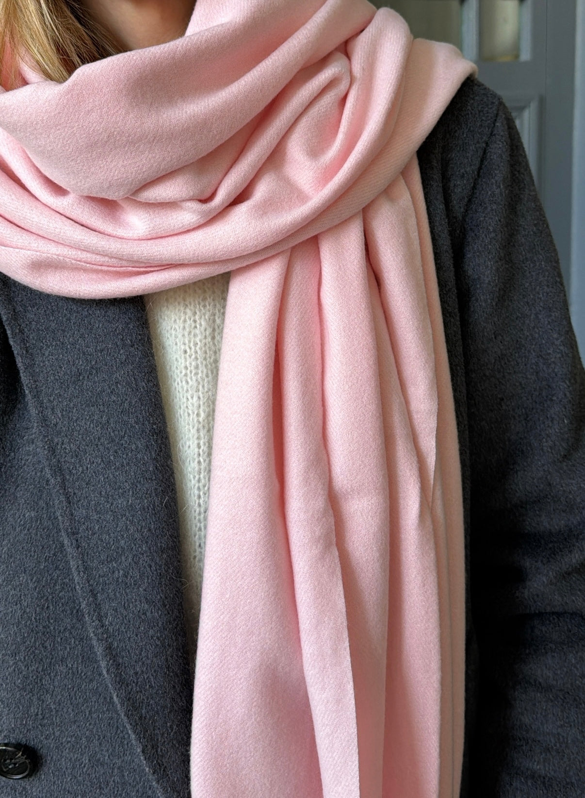 Maxi écharpe LOU Rose pastel