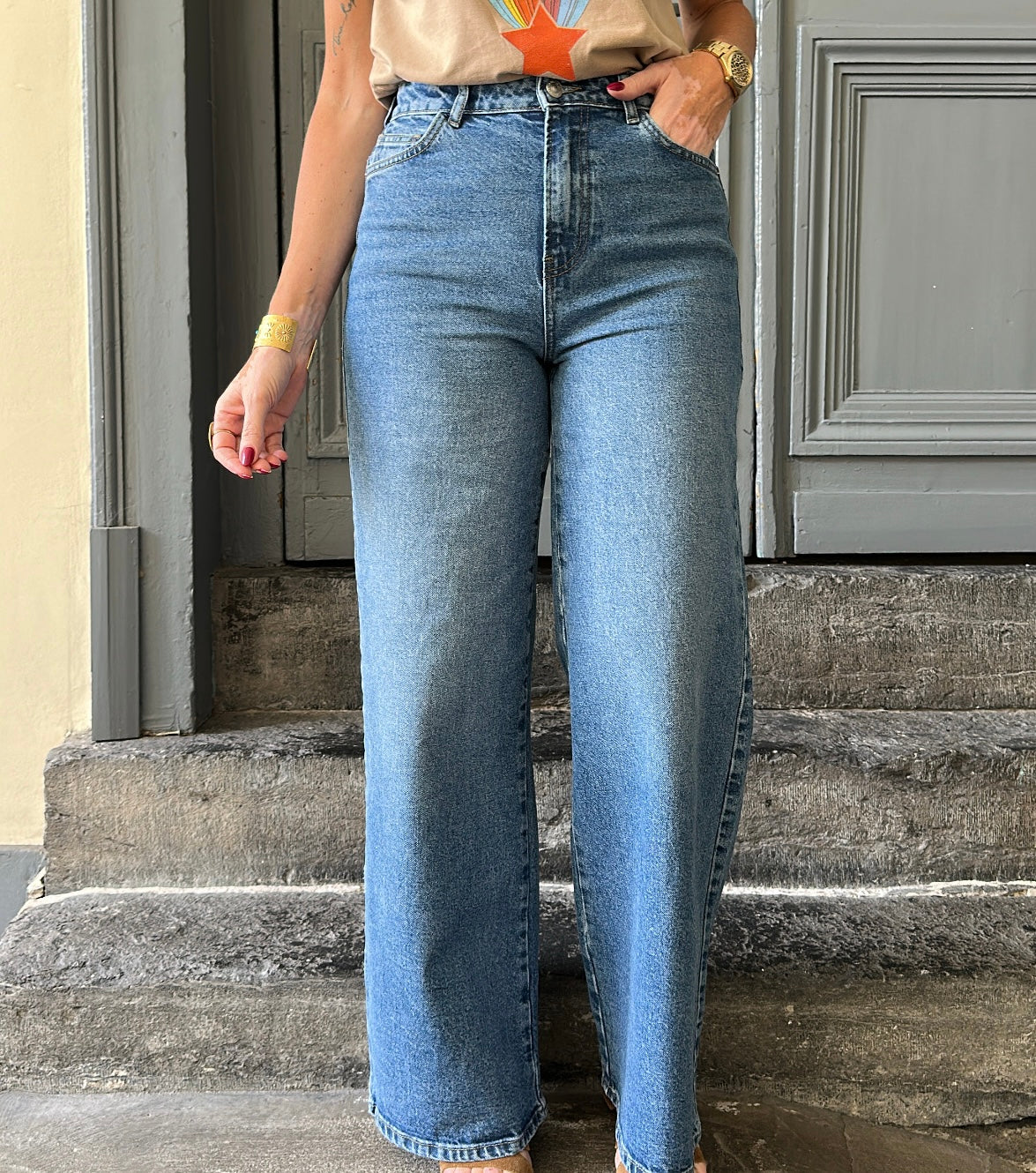 Jean SELMA Medium Blue Denim PIECES
