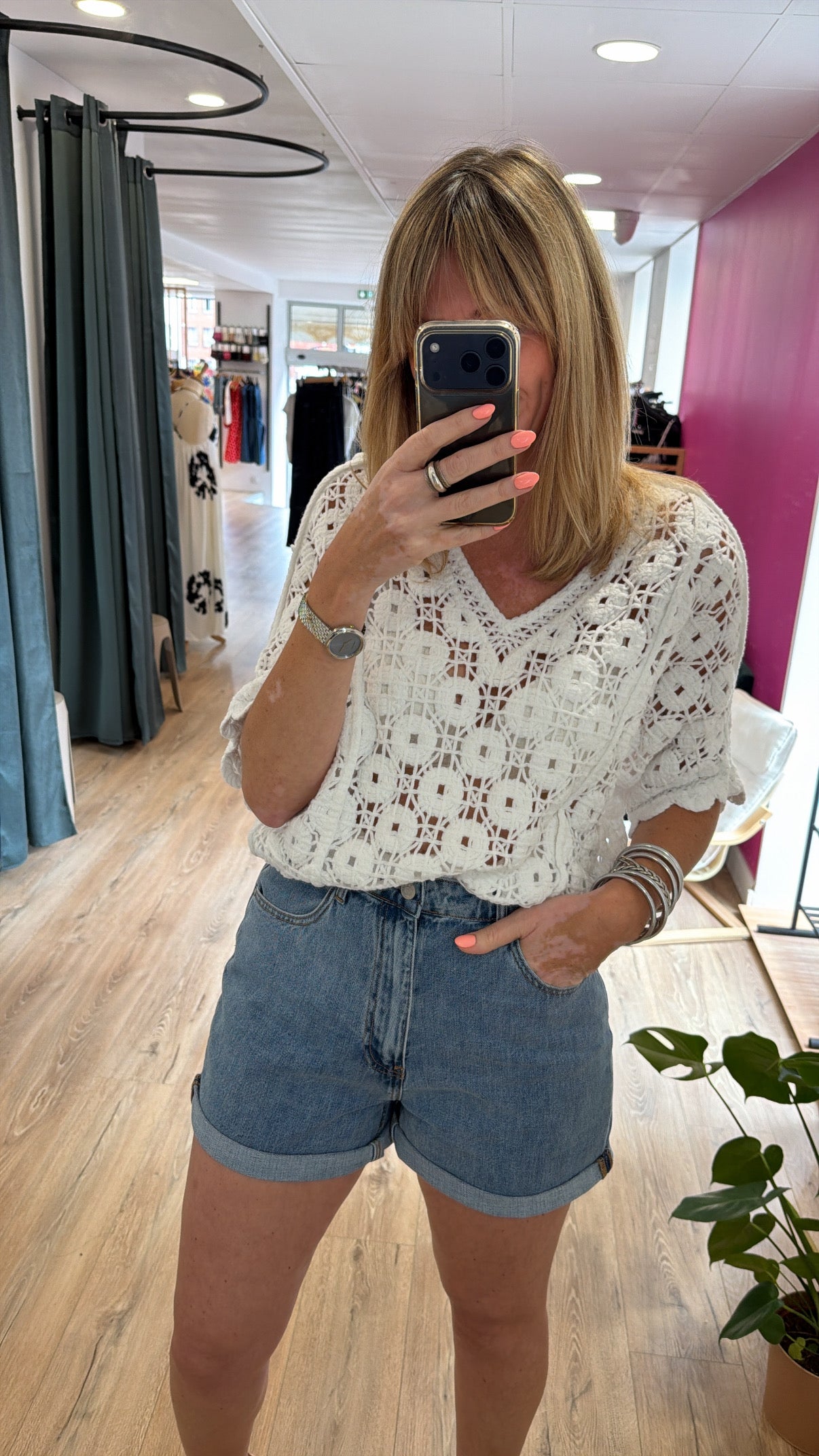 Short denim clair HELOISE