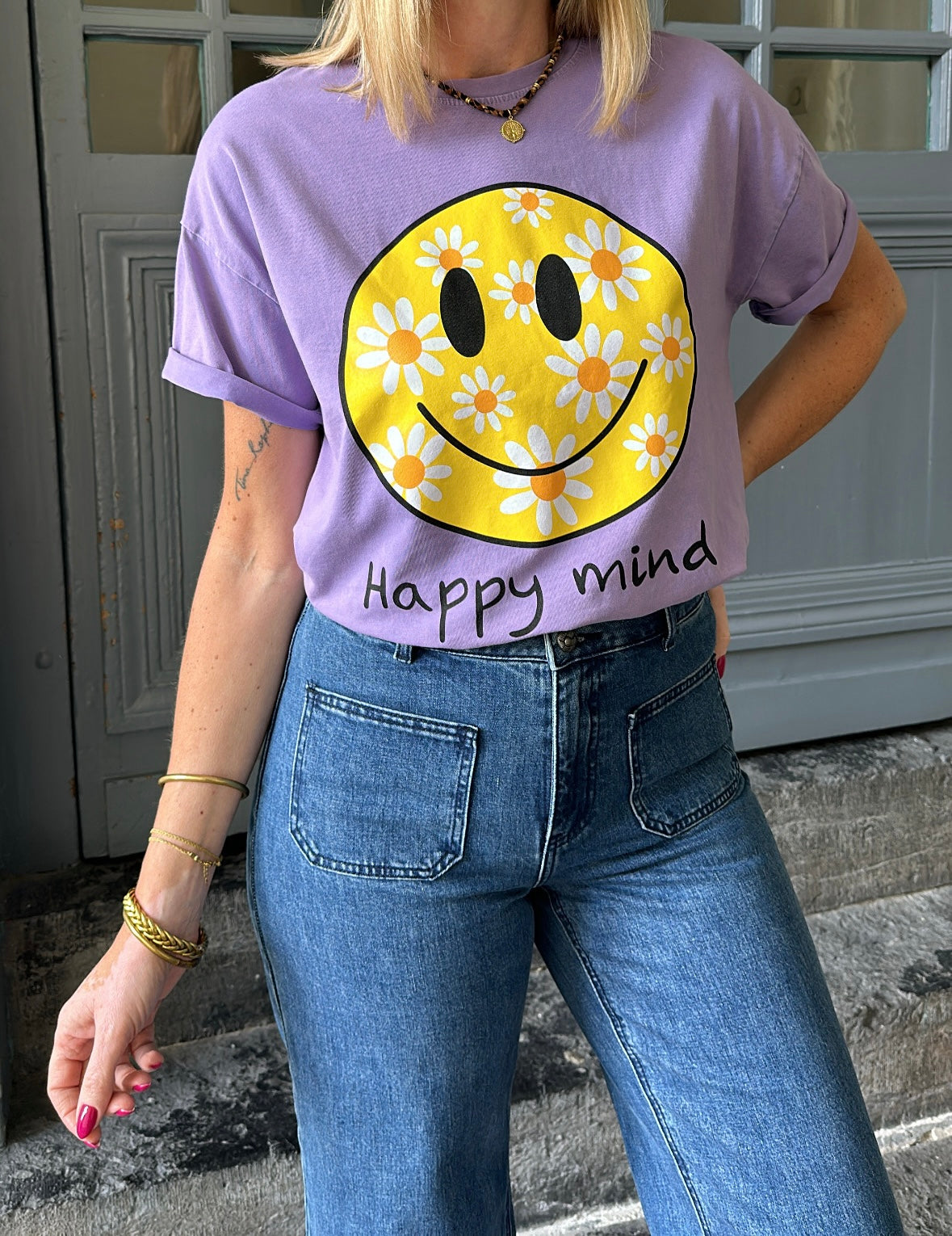 T-shirt HAPPY MIND Violet