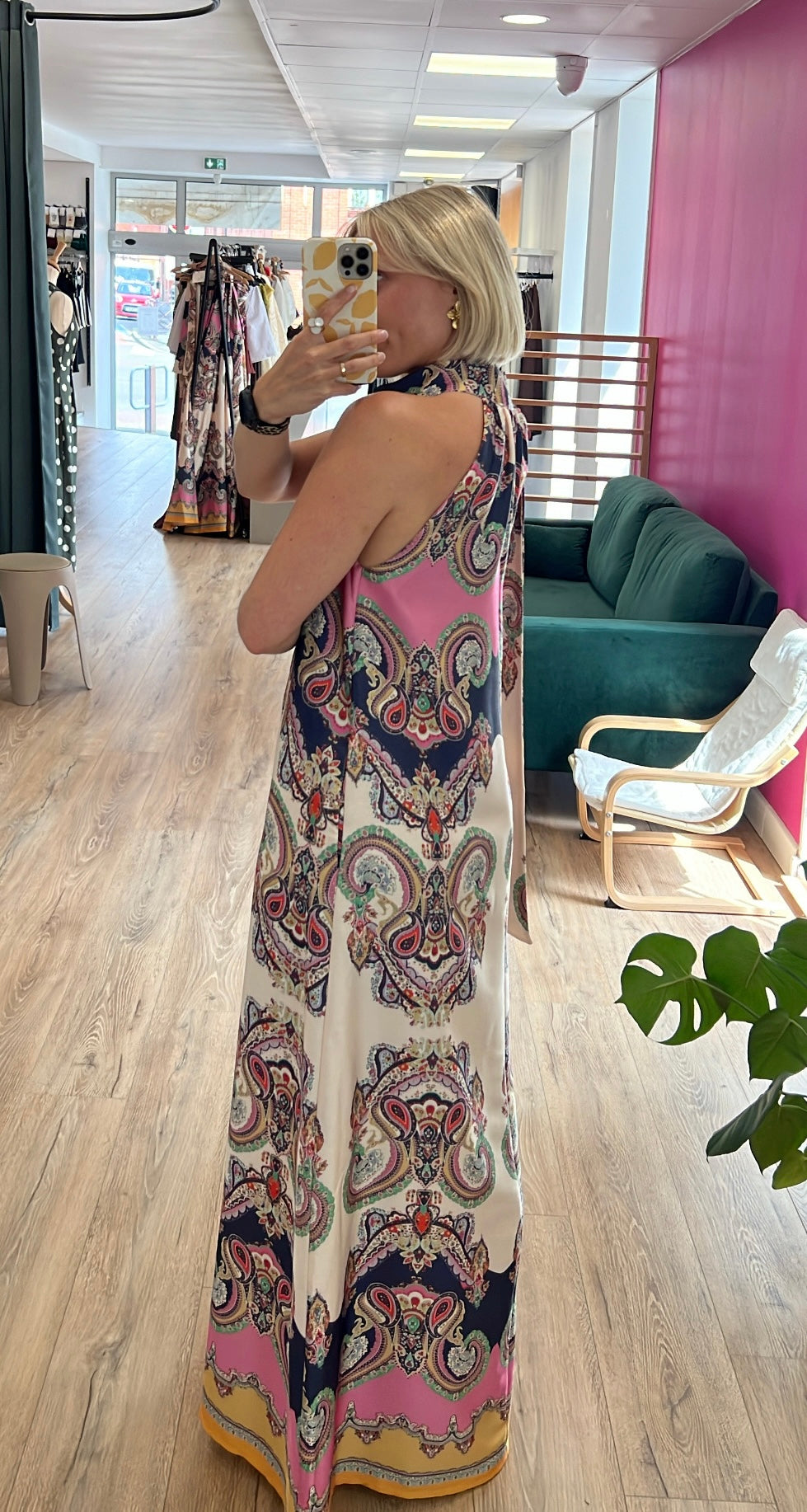 Robe NALA Bleu marine/Rose