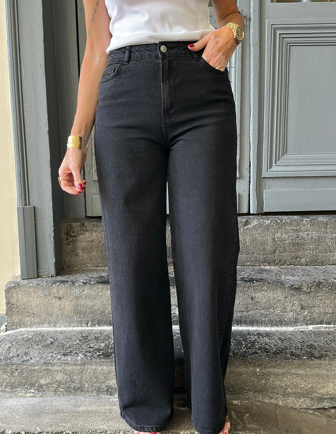 Jean SELMA Black Denim PIECES