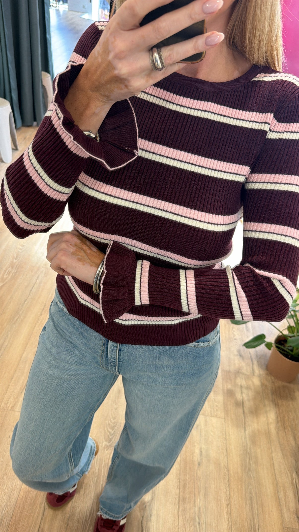 Top BAO bordeaux/rose