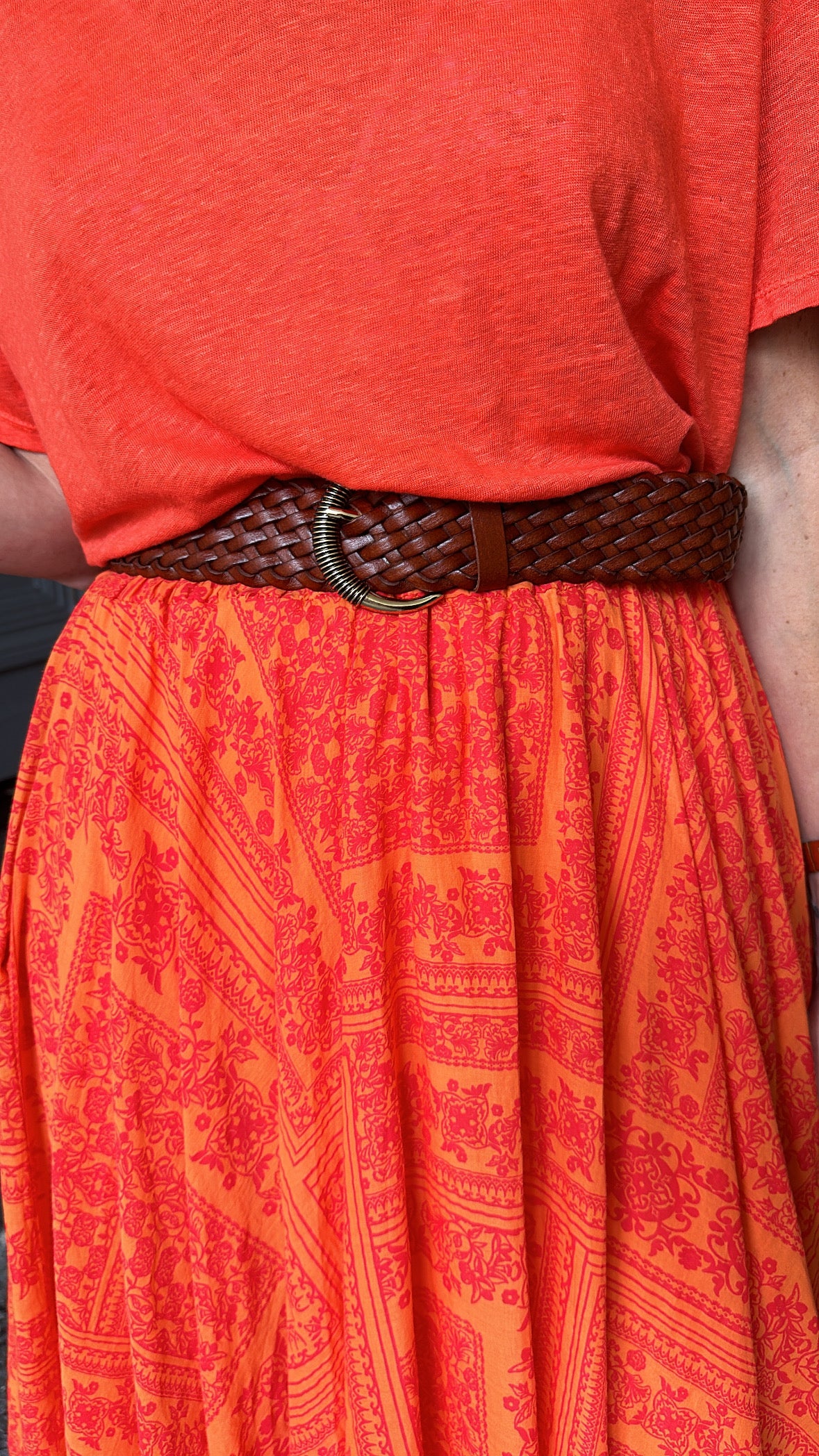Jupe CHRISTINA Orange imprimée