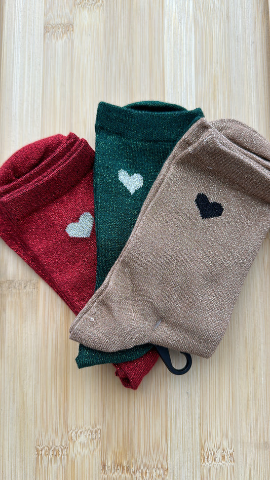 Chaussettes NOLIA PIECES Beige/Vert sapin/Rouge