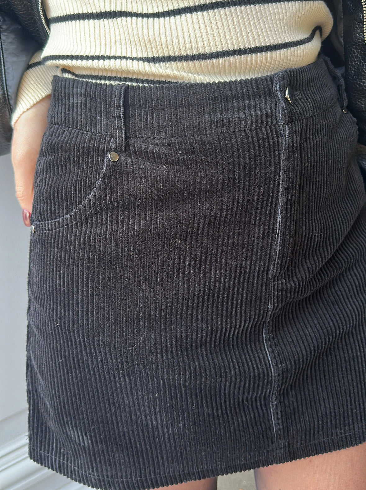 Jupe velours CASSANDRE Noire