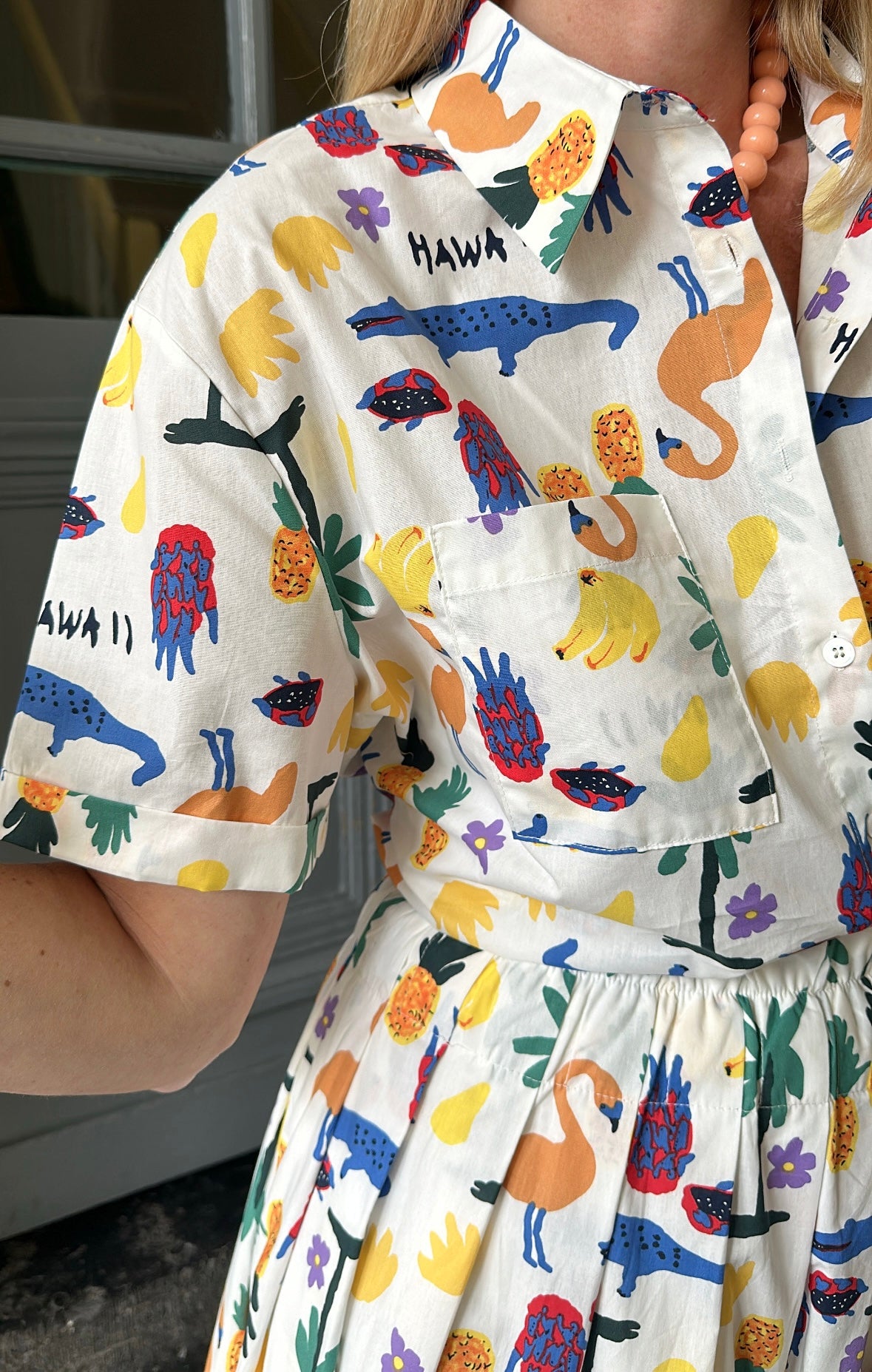 Chemise SUZANNE imprimée blanche