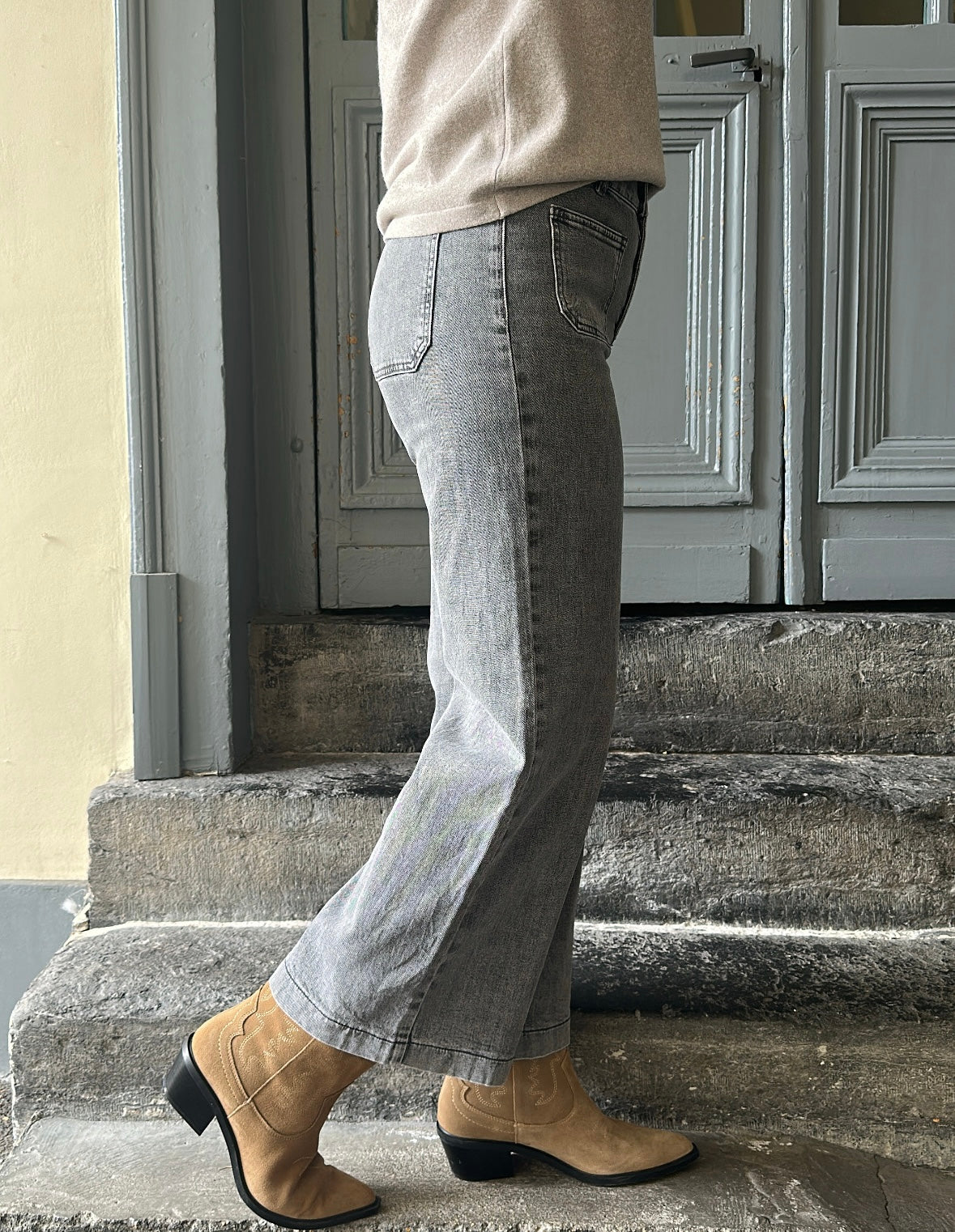 Jean Wide VIOLETTE Gris clair ORAIJE