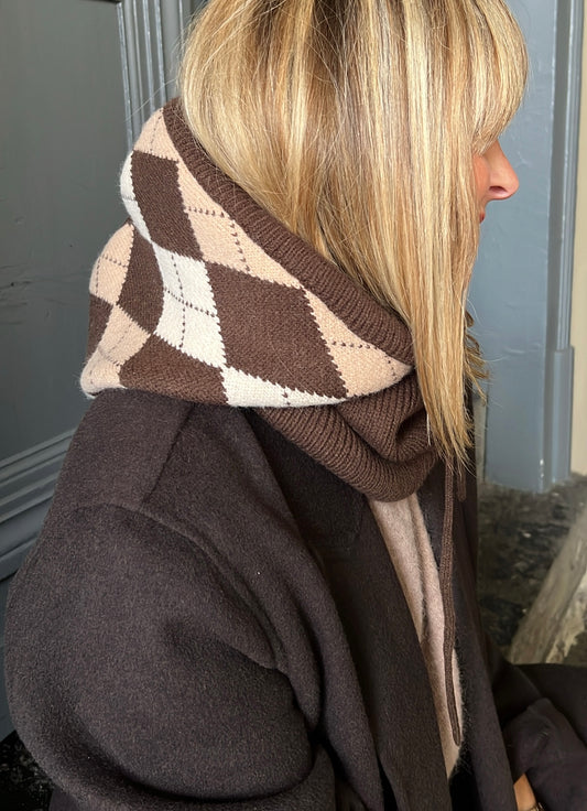 Cagoule à carreaux Marron