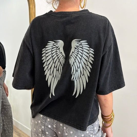 T-shirt ANGEL Noir vielli