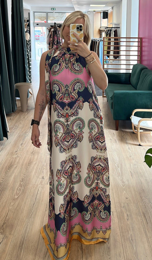 Robe NALA Bleu marine/Rose