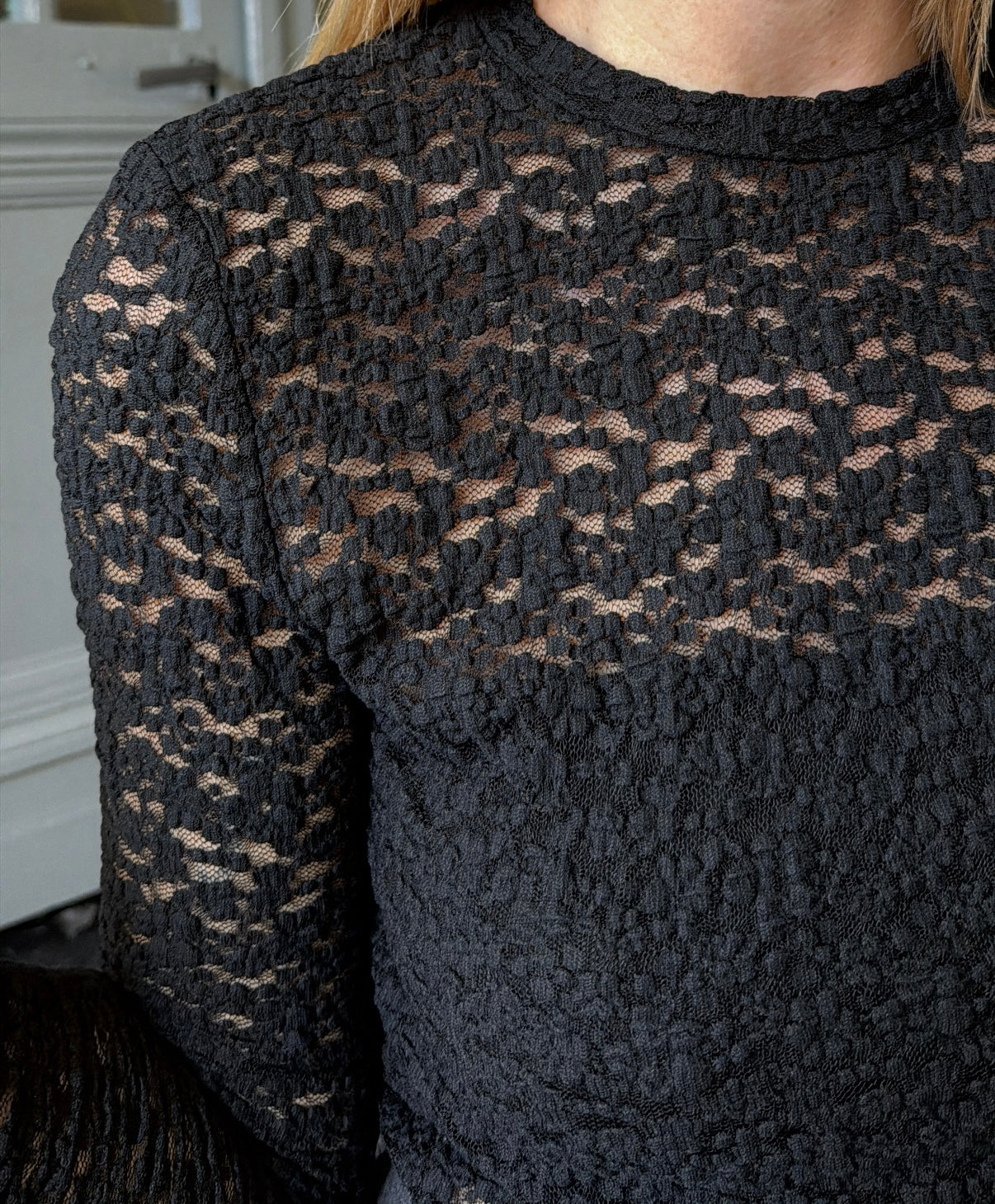 Top en dentelle KALY Noir