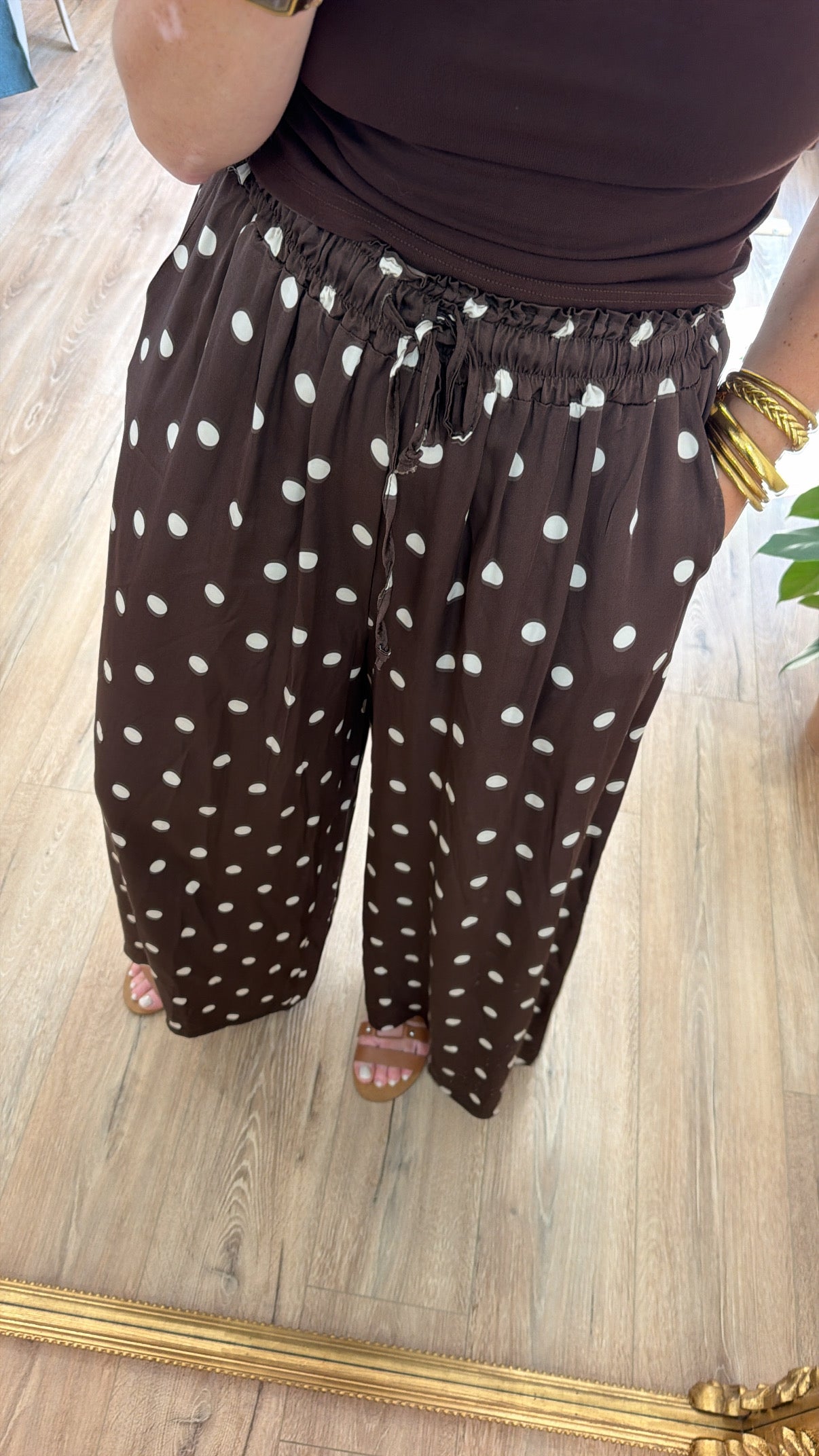 Pantalon ALEXIS Chocolat/Écru