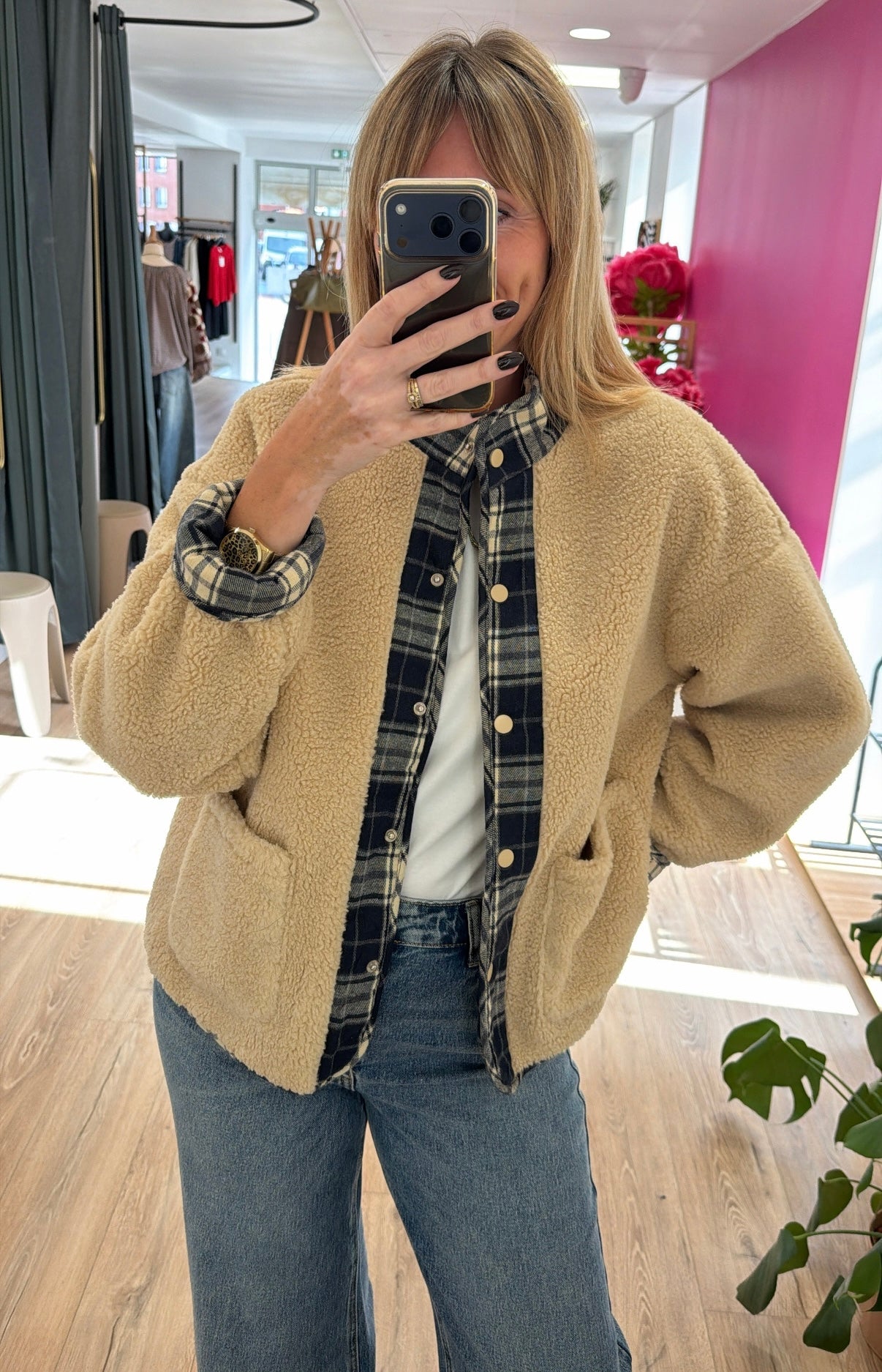 Veste LOU Bleu/Ecru