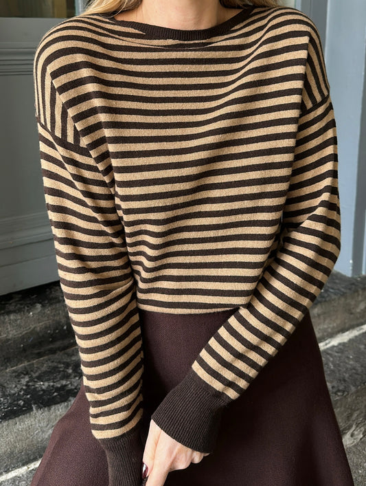 Pull ROMY Chocolat/Beige