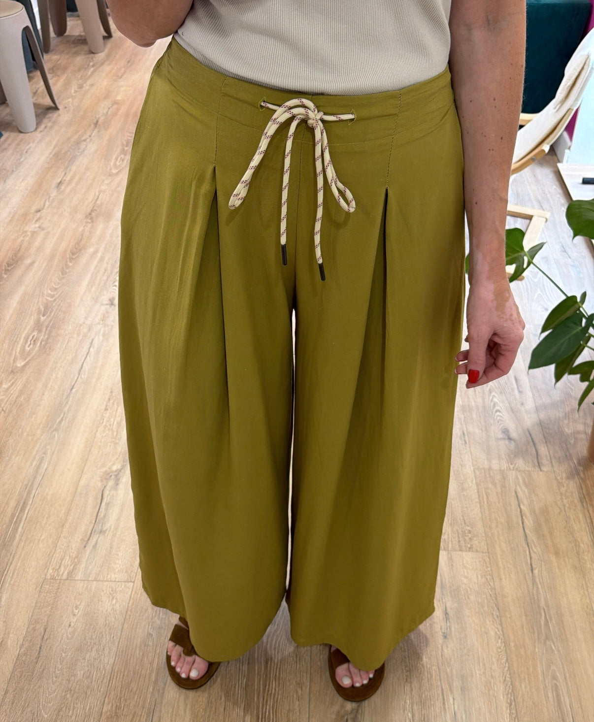 Pantalon CHIMÈNE Vert Anis