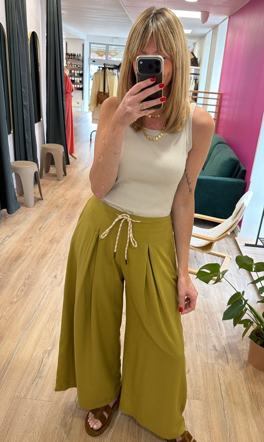 Pantalon CHIMÈNE Vert Anis
