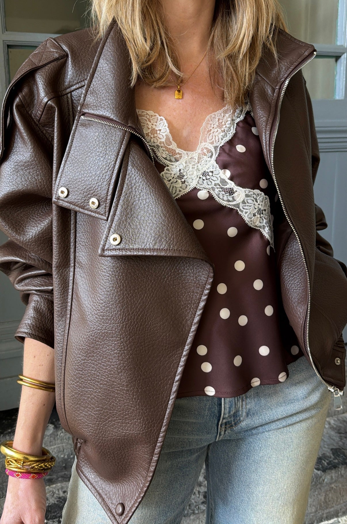 Top ZELIE Chocolat/Blanc